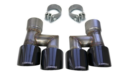 2018-2023 Mutang Corsa Quad 4-Inch Twin Pro Series Exhaust Tips Black