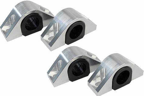 2015-2025 Mustang Steeda Mustang Billet Front & Rear Sway Bar Mount Kit Poly Bushings