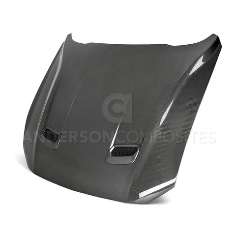 2018-2023 FORD MUSTANG TYPE-OE DOUBLE SIDED CARBON FIBER HOOD