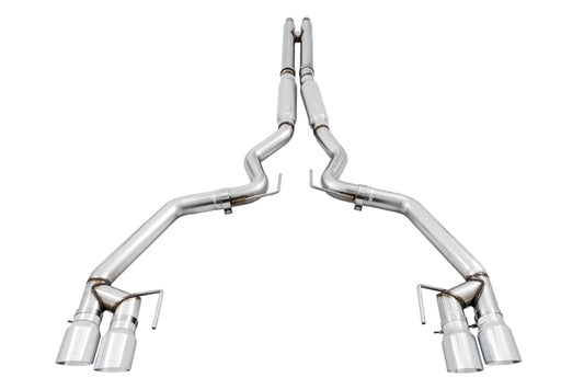 2018-2023 Ford Mustang GT AWE Tuning Cat-back Exhaust Track Edition Quad Chrome Silver Tips