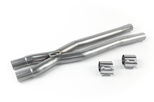 2015-2017 Mustang GT 5.0L Steeda 304 Stainless Resonator Delete X-Pipe